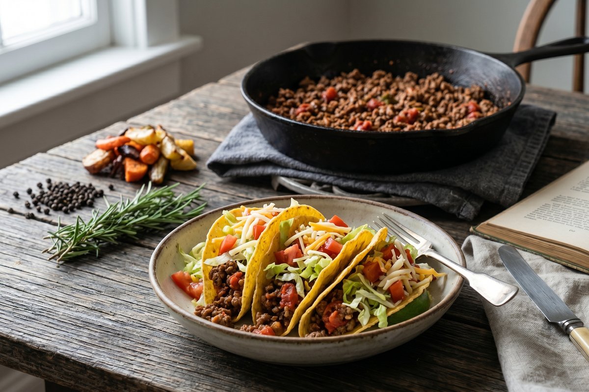 Ground Beef & Salad Tacos