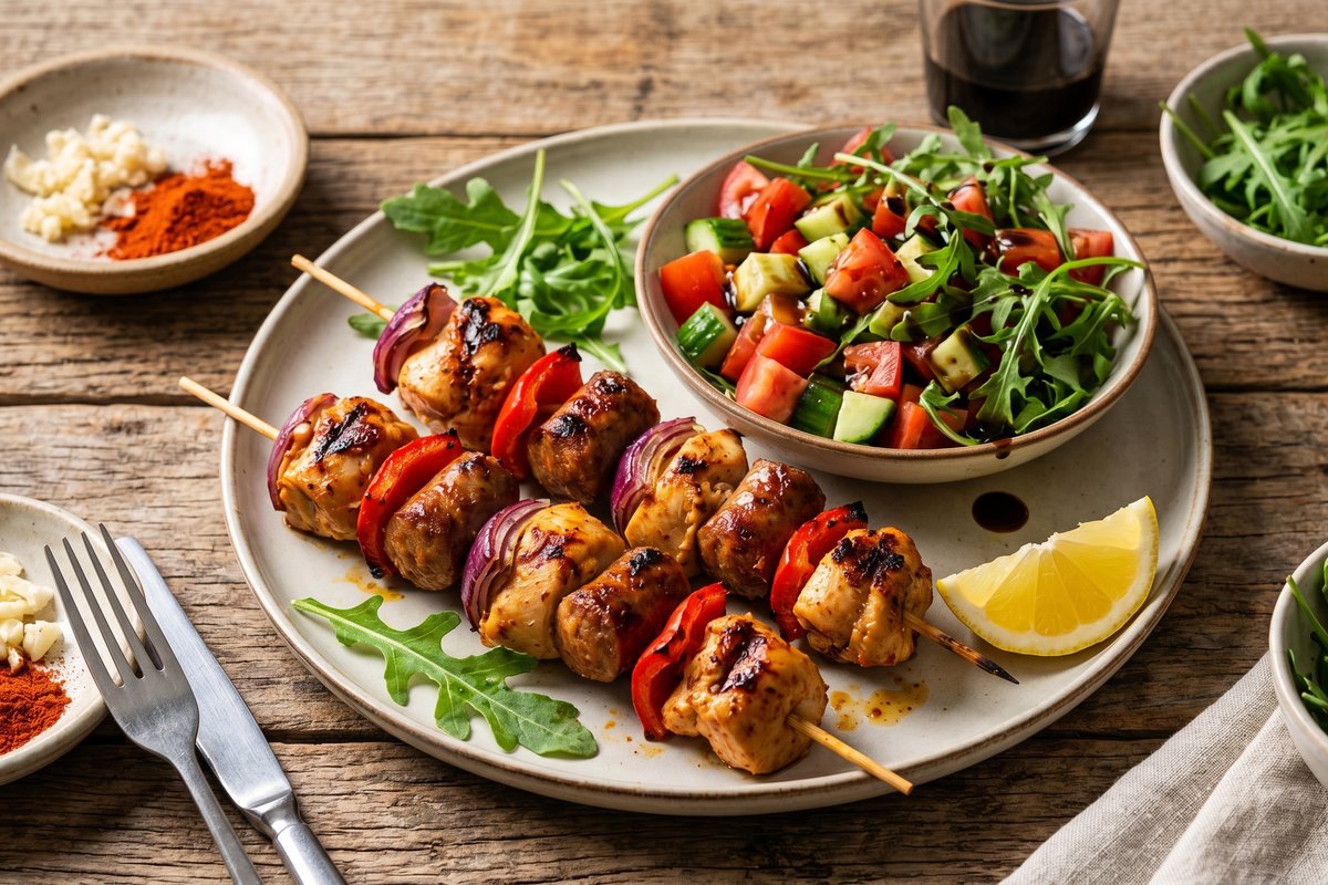 Chicken & Sausage Kebabs