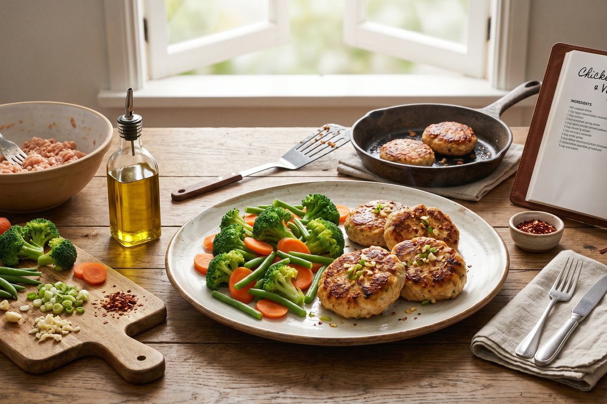 Chicken Rissoles & Veggies