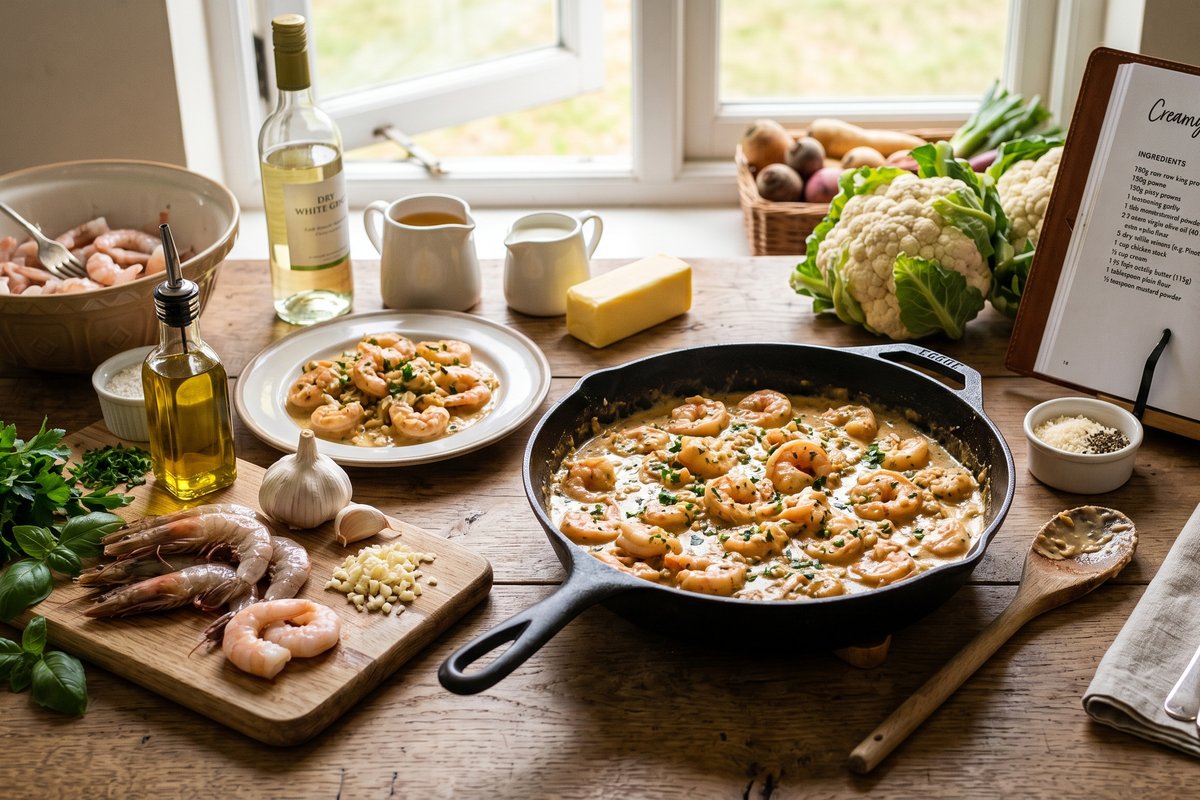 Creamy Garlic Prawns