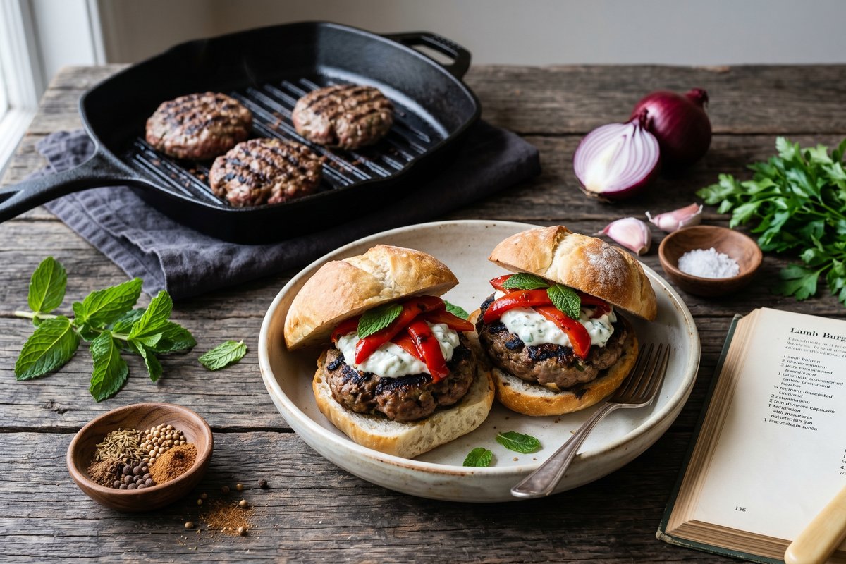 Lamb Burgers with Tzatziki