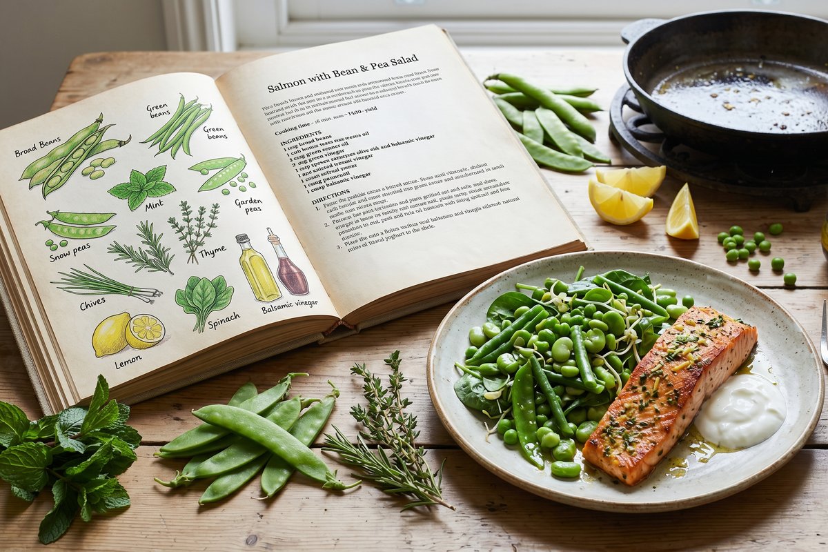 Salmon with Bean & Pea Salad