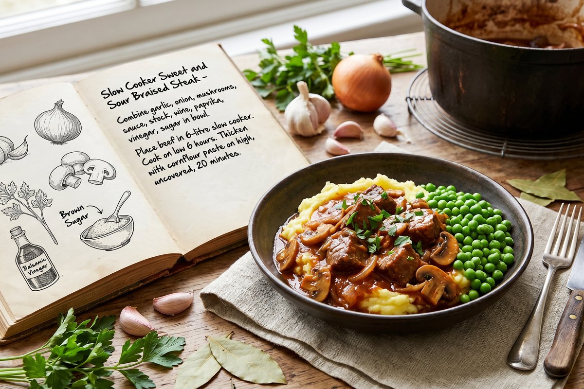 Slow Cooker Sweet and Sour Braised Steak
