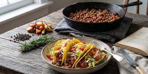 Ground Beef & Salad Tacos