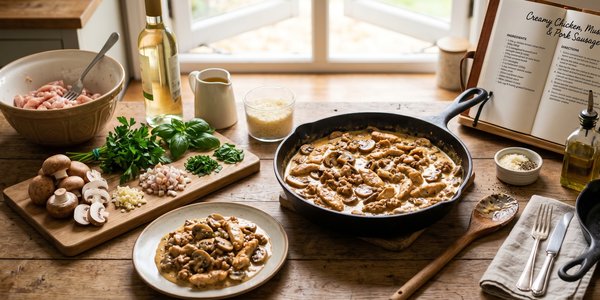 Creamy Chicken, Mushroom & Pork Sausage