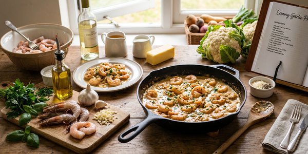Creamy Garlic Prawns