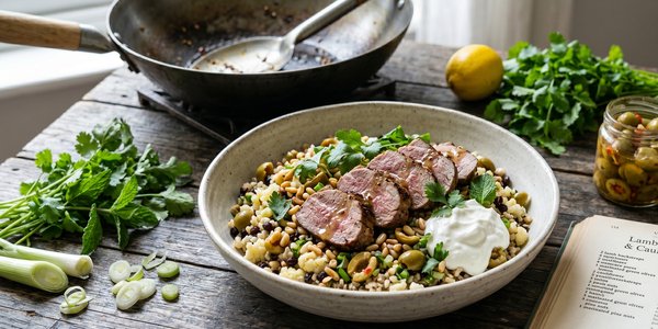 Lamb with Olive & Cauliflower Pilaf