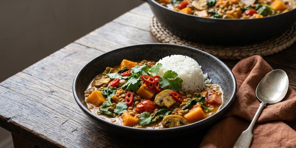 Pumpkin, Lentil & Mushroom Curry