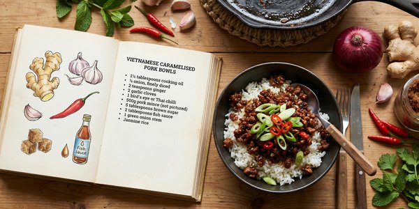 Vietnamese Caramelised Pork Bowls