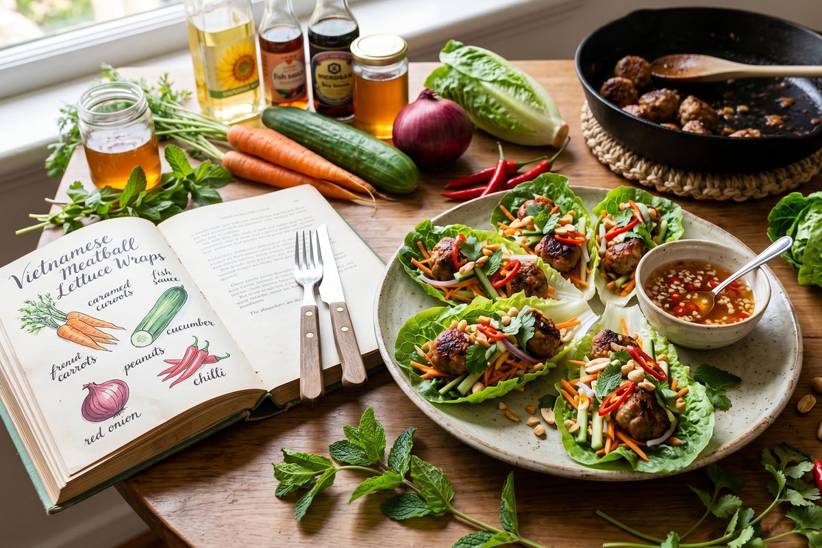 Vietnamese Meatball Lettuce Wraps
