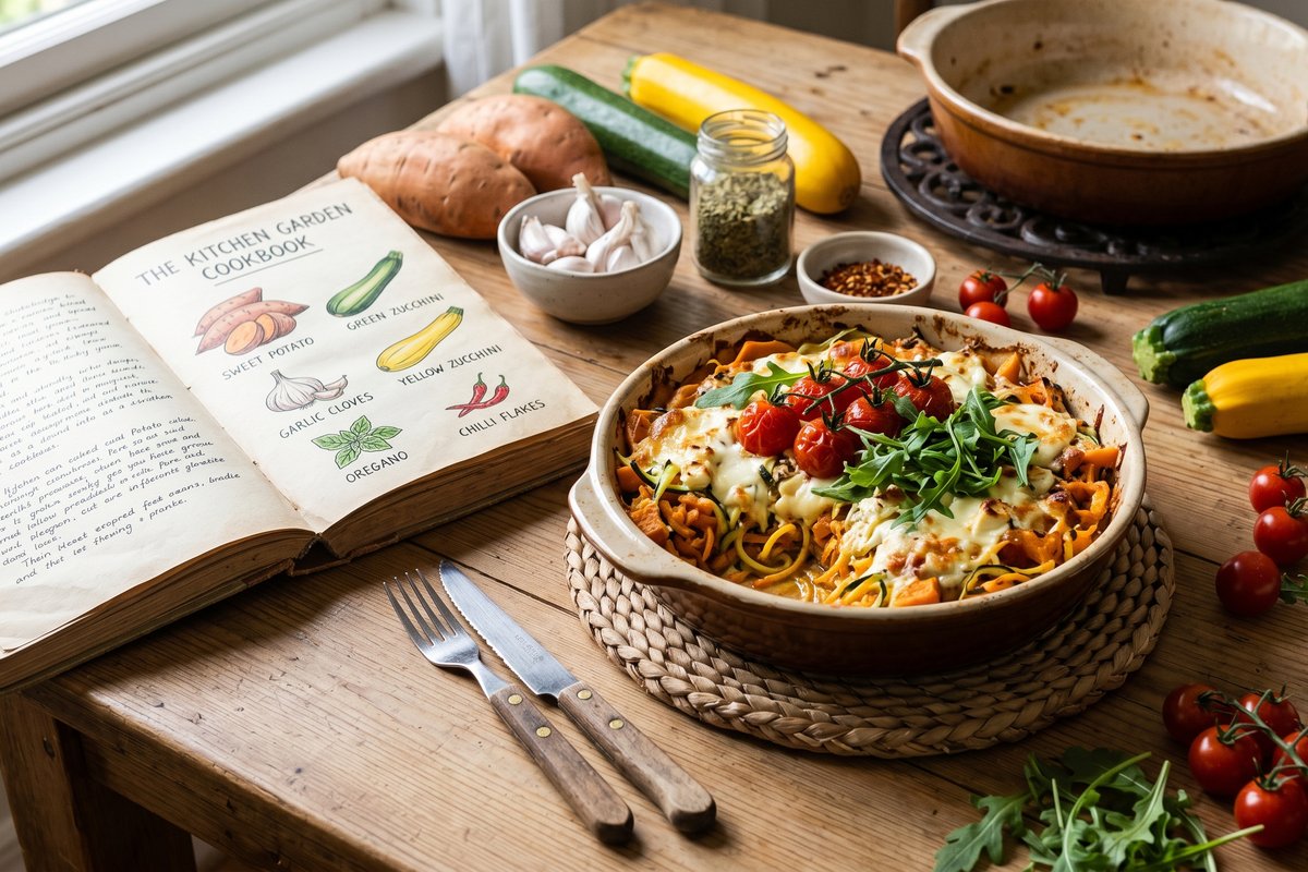Zucchini & Sweet Potato Zoodle Bake